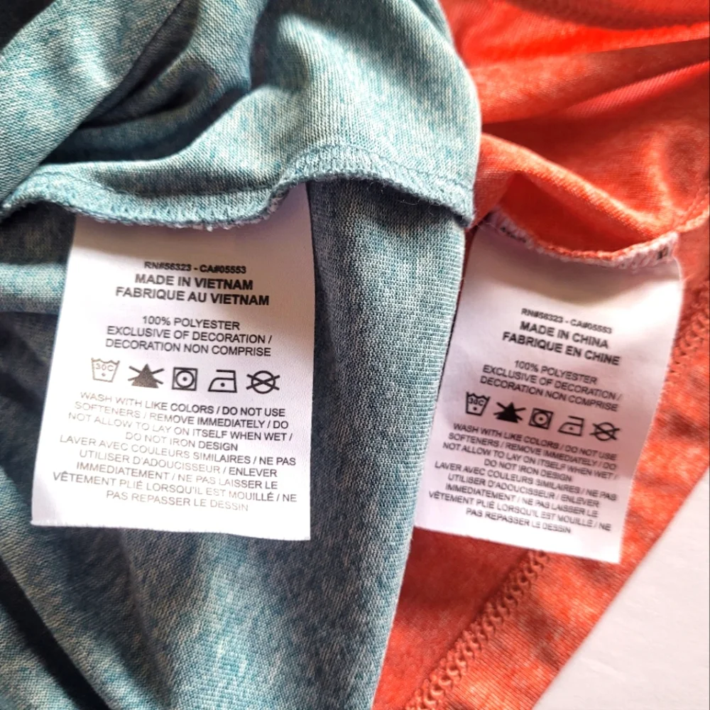 Nike Dri-Fit Polyester Set of 2 Shirts Short Sleeve Ladies XS Blue Peach